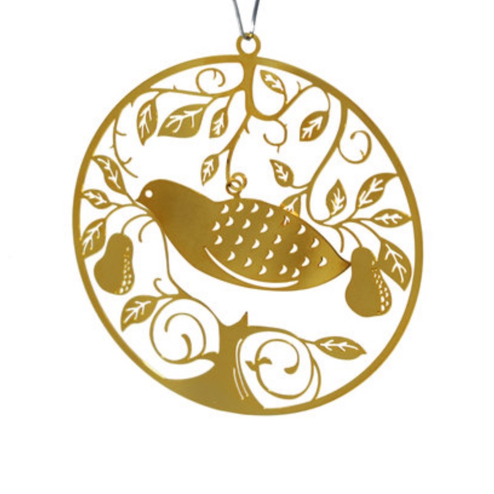 3 Philip Stahl Gold Plated Bird Christmas Ornaments